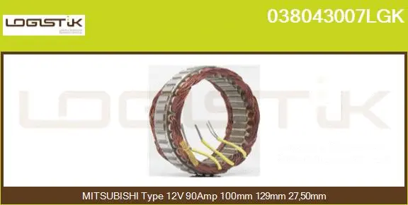 Stator, alternator (038043007LGK)