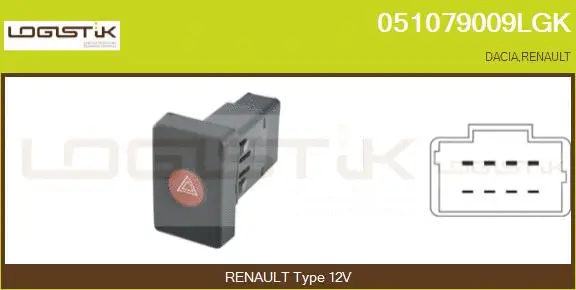 Hazard Warning Light Switch (051079009LGK)