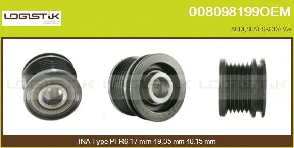 Belt Pulley, alternator (008098199OEM)