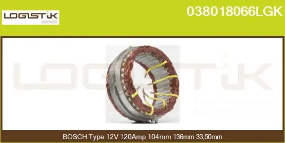 Stator, alternator (038018066LGK)
