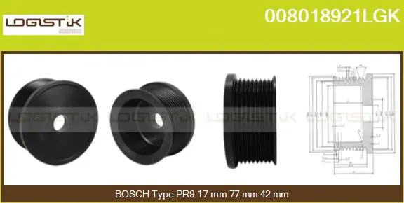 Belt Pulley, alternator (008018921LGK)