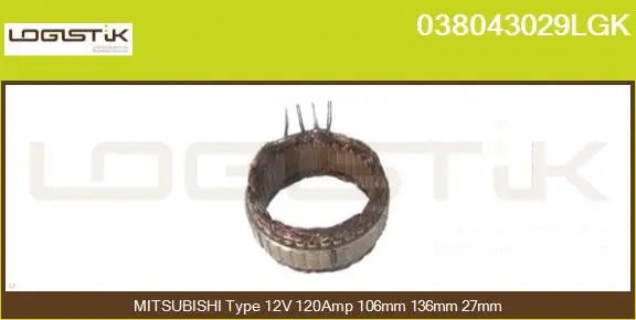 Stator, alternator (038043029LGK)