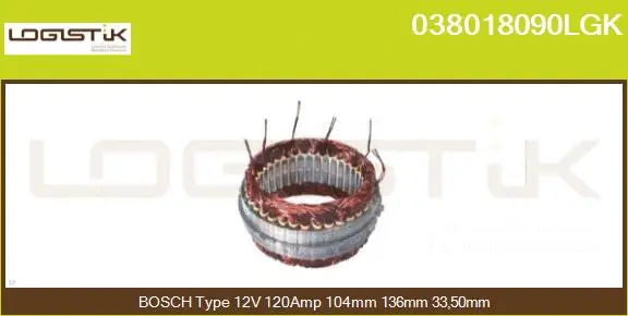 Stator, alternator (038018090LGK)
