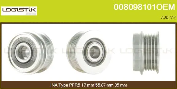 Belt Pulley, alternator (008098101OEM)
