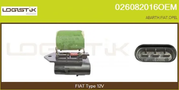 Series resistor, electric motor (radiator fan) (026082016OEM)