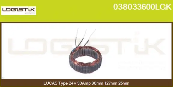 Stator, alternator (038033600LGK)
