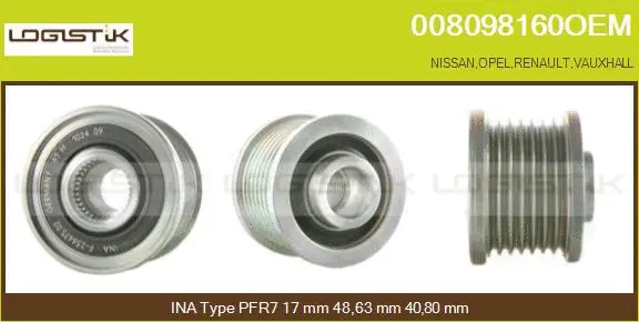 Belt Pulley, alternator (008098160OEM)