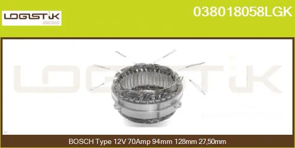 Stator, alternator (038018058LGK)