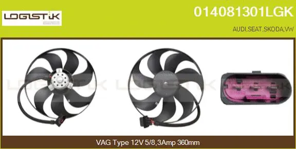 Fan, engine cooling (014081301LGK)