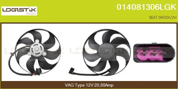 Fan, engine cooling (014081306LGK)