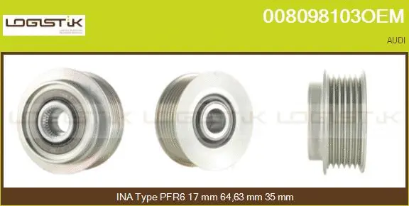 Belt Pulley, alternator (008098103OEM)