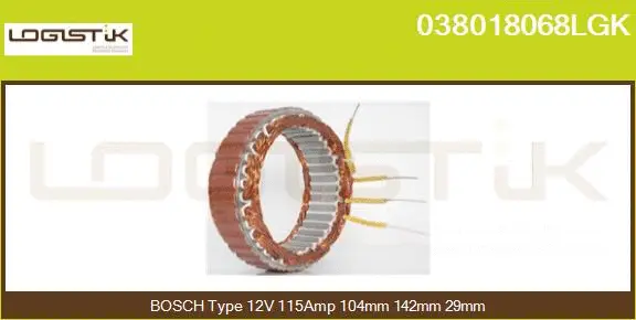Stator, alternator (038018068LGK)