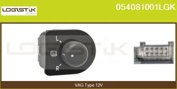 Switch, exterior rearview mirror adjustment (054081001LGK)