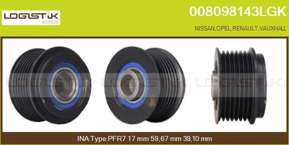 Belt Pulley, alternator (008098143LGK)