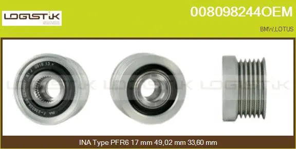 Belt Pulley, alternator (008098244OEM)