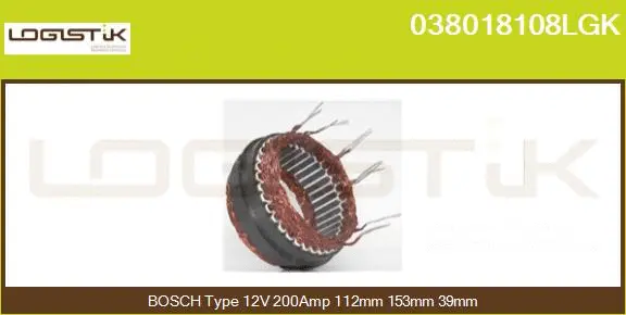 Stator, alternator (038018108LGK)