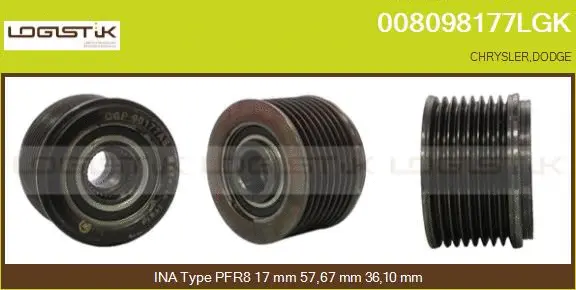 Belt Pulley, alternator (008098177LGK)