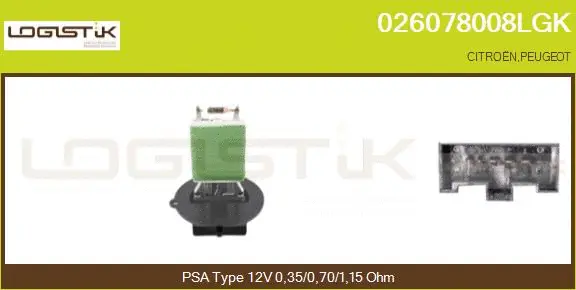 Resistor, interior blower (026078008LGK)