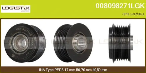 Belt Pulley, alternator (008098271LGK)
