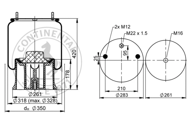 Bellow, air suspension (4023 N P12)