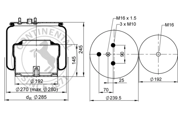 Bellow, air suspension (889 M K2)