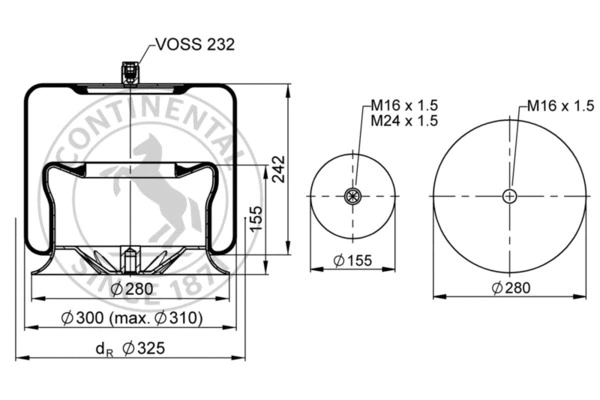 Bellow, air suspension (4757 N P21)