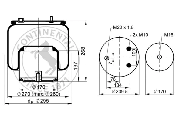 Bellow, air suspension (887 N P08)