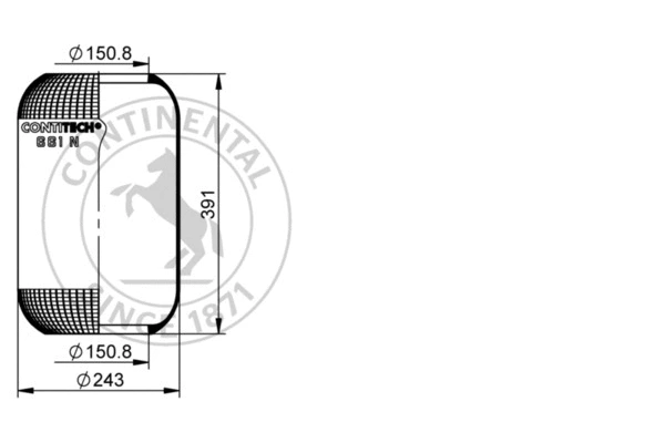 Bellow, air suspension (661 N)