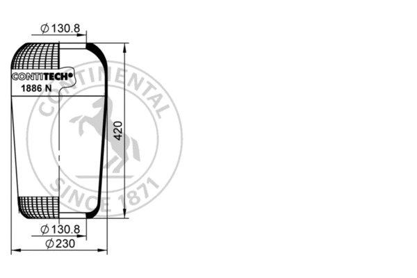 Bellow, air suspension (1886 N)