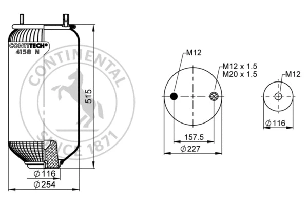 Bellow, air suspension (4159 N P05)