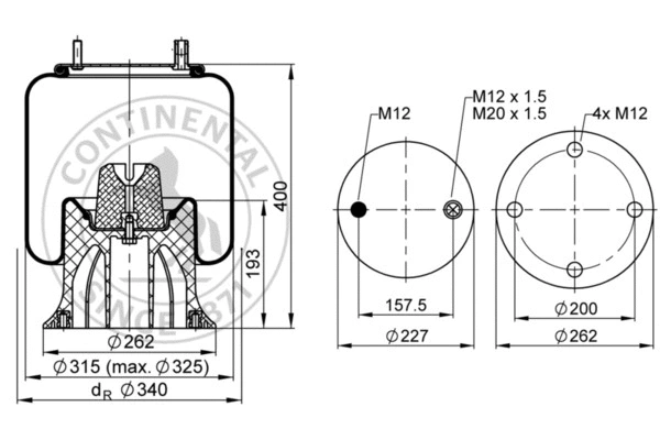 Bellow, air suspension (4159 N P14)