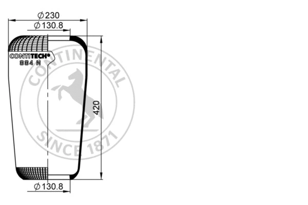 Bellow, air suspension (884 N)