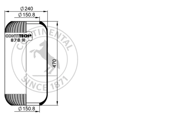 Bellow, air suspension (876 N)
