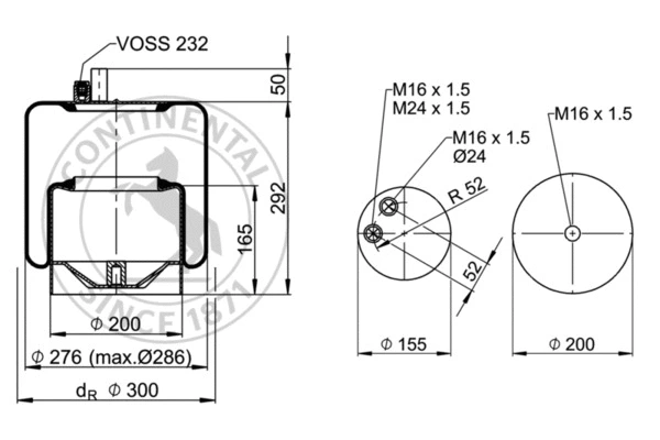 Bellow, air suspension (4390 N P22)