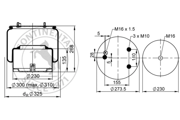 Bellow, air suspension (836 M K1)