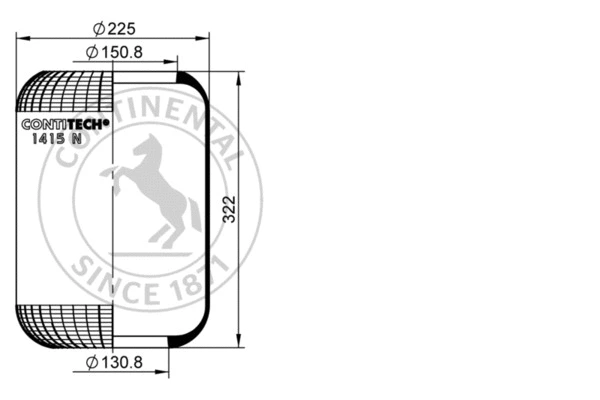 Bellow, air suspension (1415 N)
