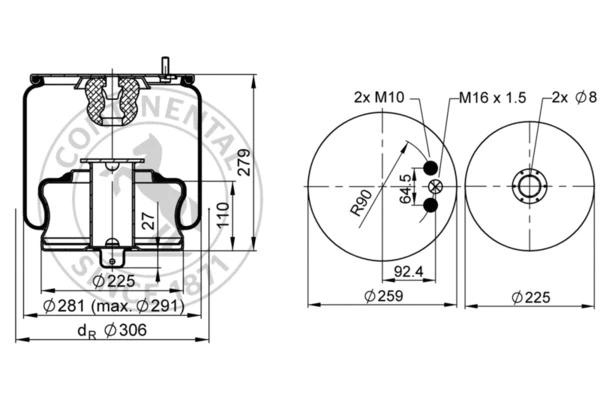 Bellow, air suspension (6603 N P02)
