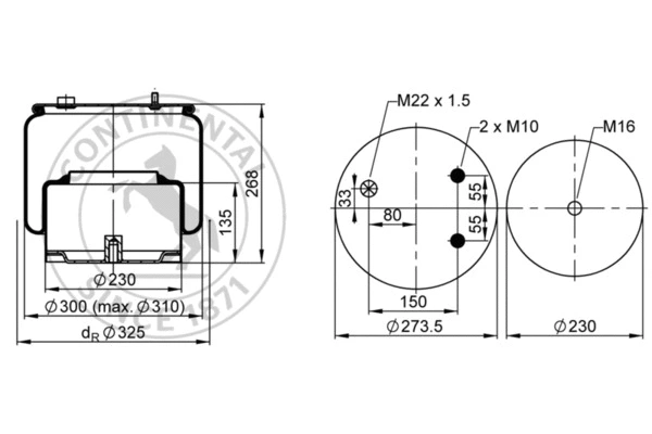 Bellow, air suspension (836 N P10)