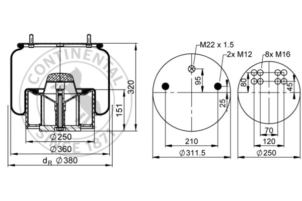 Bellow, air suspension (4881 N P30)