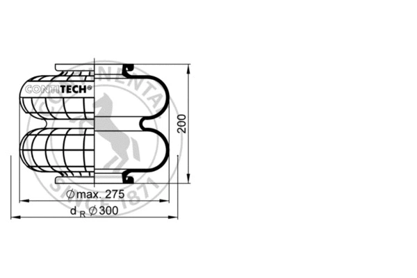 Bellow, air suspension (620 N Hydro 17 bar)