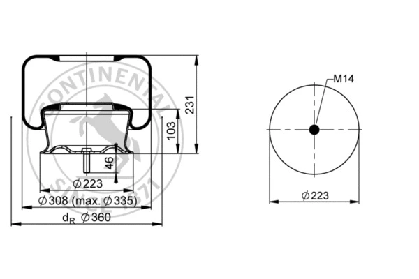 Bellow, air suspension (6622 N P01)
