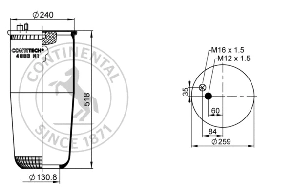 Bellow, air suspension (4883 N1 P01)