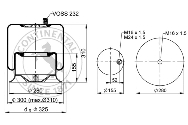 Bellow, air suspension (4757 N P29)
