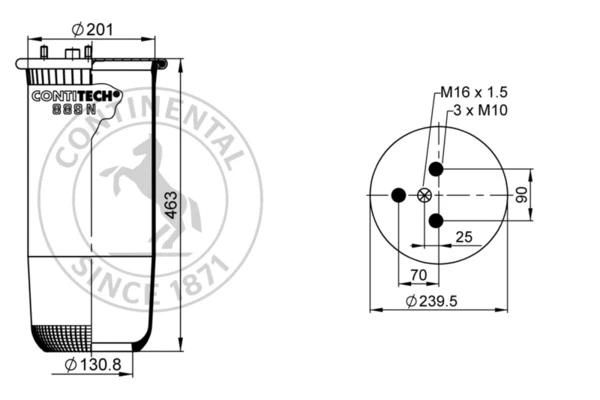 Bellow, air suspension (889 M)