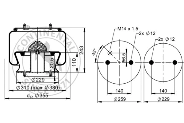 Bellow, air suspension (6708 N P01)