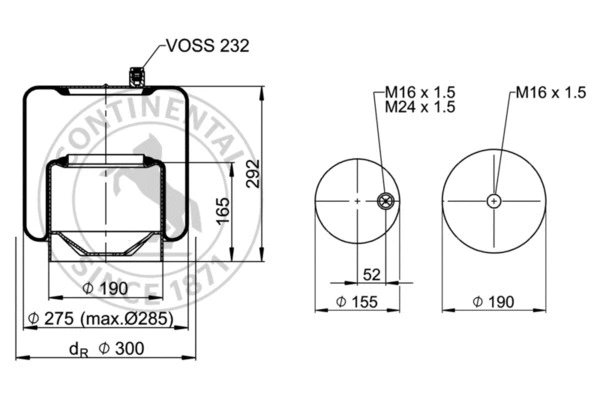 Bellow, air suspension (4390 N P24)