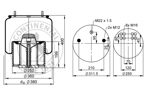 Bellow, air suspension (881 MB P30)