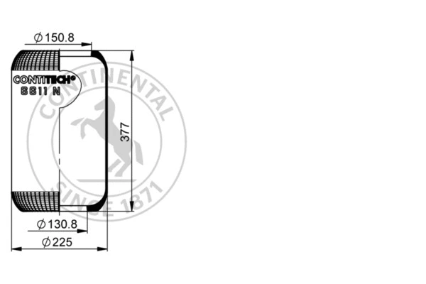Bellow, air suspension (6611 N)