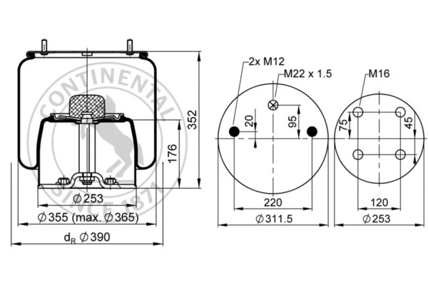 Bellow, air suspension (725 N P03)