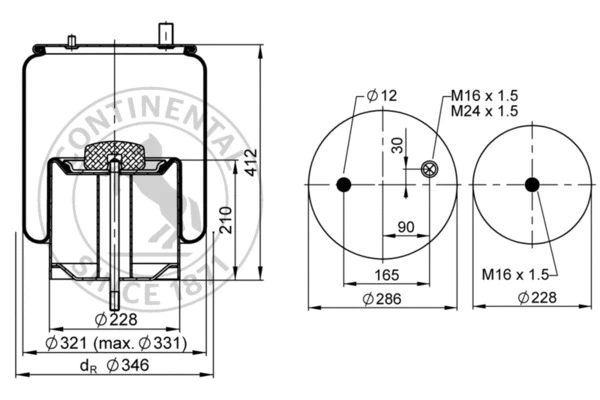Bellow, air suspension (4912 N P10)